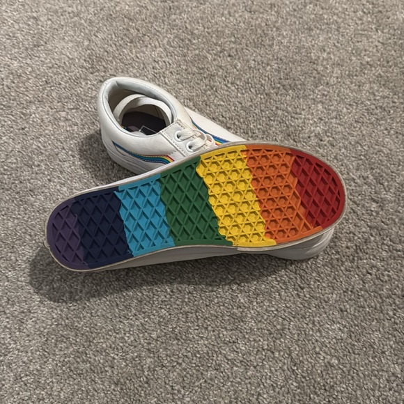 White and Rainbow Vans - Picture 2 of 3